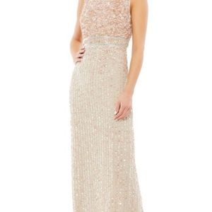 Mac Duggal Back Slit Fitted Sequin Dress size 2